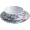 imageMartha Stewart Dragonfly Decorated Melamine Dinnerware Set  White Service for 4 12pcs