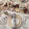 imageMartha Stewart Gracie Lane High Fired Porcelain Chip and Scratch Resistant Plates and Bowls Set White wGold Band Service for 4Grey w Gold Rim