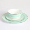 imageMartha Stewart Gracie Lane High Fired Porcelain Chip and Scratch Resistant Plates and Bowls Set White wGold Band Service for 4Martha Blue w Gold Rim