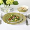 imageMartha Stewart Gracie Lane High Fired Porcelain Chip and Scratch Resistant Plates and Bowls Set White wGold Band Service for 4Olive Green w Gold Rim