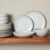 imageGibson Elite Island Cove 16 Piece Service for 4 Plates and Bowls Reactive Glaze Organic Round Dishes Stoneware Ceramic Dinnerware Set GreenBeckett Linen White
