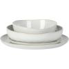 imageGibson Elite Island Cove 16 Piece Service for 4 Plates and Bowls Reactive Glaze Organic Round Dishes Stoneware Ceramic Dinnerware Set GreenBlue Swirl