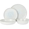 imageGibson Elite Island Cove 16 Piece Service for 4 Plates and Bowls Reactive Glaze Organic Round Dishes Stoneware Ceramic Dinnerware Set GreenBlue Swirl