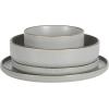 imageGibson Elite Island Cove 16 Piece Service for 4 Plates and Bowls Reactive Glaze Organic Round Dishes Stoneware Ceramic Dinnerware Set GreenGelston Grey