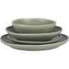 imageGibson Elite Island Cove 16 Piece Service for 4 Plates and Bowls Reactive Glaze Organic Round Dishes Stoneware Ceramic Dinnerware Set GreenIsland Green