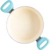 imageSpice by Tia Mowry Savory Saffron 5 QT Healthy Nonstick Ceramic Dutch Oven W Stainless Steel Steamer Insert and Lid  TealAqua Blue