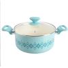 imageSpice by Tia Mowry Savory Saffron 5 QT Healthy Nonstick Ceramic Dutch Oven W Stainless Steel Steamer Insert and Lid  TealAqua Blue
