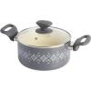 imageSpice by Tia Mowry Savory Saffron 5 QT Healthy Nonstick Ceramic Dutch Oven W Stainless Steel Steamer Insert and Lid  TealGray