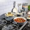 imageSpice by Tia Mowry Savory Saffron 5 QT Healthy Nonstick Ceramic Dutch Oven W Stainless Steel Steamer Insert and Lid  TealGray