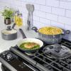 imageSpice by Tia Mowry Savory Saffron 5 QT Healthy Nonstick Ceramic Dutch Oven W Stainless Steel Steamer Insert and Lid  TealGray
