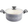 imageSpice by Tia Mowry Savory Saffron 5 QT Healthy Nonstick Ceramic Dutch Oven W Stainless Steel Steamer Insert and Lid  TealGray