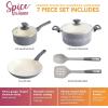 imageSpice by Tia Mowry Savory Saffron 5 QT Healthy Nonstick Ceramic Dutch Oven W Stainless Steel Steamer Insert and Lid  TealGray