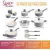 imageSpice by Tia Mowry Savory Saffron 5 QT Healthy Nonstick Ceramic Dutch Oven W Stainless Steel Steamer Insert and Lid  TealGray