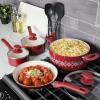 imageSpice by Tia Mowry Savory Saffron 5 QT Healthy Nonstick Ceramic Dutch Oven W Stainless Steel Steamer Insert and Lid  TealMagenta