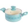 imageSpice by Tia Mowry Savory Saffron 5 QT Healthy Nonstick Ceramic Dutch Oven W Stainless Steel Steamer Insert and Lid  TealMint