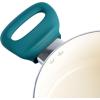 imageSpice by Tia Mowry Savory Saffron 5 QT Healthy Nonstick Ceramic Dutch Oven W Stainless Steel Steamer Insert and Lid  TealTeal