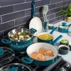imageSpice by Tia Mowry Savory Saffron 5 QT Healthy Nonstick Ceramic Dutch Oven W Stainless Steel Steamer Insert and Lid  TealTeal