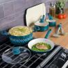 imageSpice by Tia Mowry Savory Saffron 5 QT Healthy Nonstick Ceramic Dutch Oven W Stainless Steel Steamer Insert and Lid  TealTeal