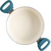 imageSpice by Tia Mowry Savory Saffron 5 QT Healthy Nonstick Ceramic Dutch Oven W Stainless Steel Steamer Insert and Lid  TealTeal