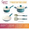 imageSpice by Tia Mowry Savory Saffron 5 QT Healthy Nonstick Ceramic Dutch Oven W Stainless Steel Steamer Insert and Lid  TealTeal