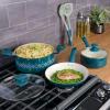 imageSpice by Tia Mowry Savory Saffron 5 QT Healthy Nonstick Ceramic Dutch Oven W Stainless Steel Steamer Insert and Lid  TealTeal