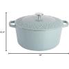 imageSpice by Tia Mowry Savory Saffron 6Qt Cast Iron Dutch Oven wEmbossed Lid  Aqua Blue 6QuartAqua Blue