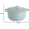 imageSpice by Tia Mowry Savory Saffron 6Qt Cast Iron Dutch Oven wEmbossed Lid  Aqua Blue 6QuartAqua Blue