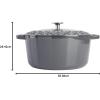 imageSpice by Tia Mowry Savory Saffron 6Qt Cast Iron Dutch Oven wEmbossed Lid  Aqua Blue 6QuartGray