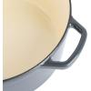 imageSpice by Tia Mowry Savory Saffron 6Qt Cast Iron Dutch Oven wEmbossed Lid  Aqua Blue 6QuartGray