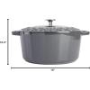 imageSpice by Tia Mowry Savory Saffron 6Qt Cast Iron Dutch Oven wEmbossed Lid  Aqua Blue 6QuartGray