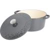 imageSpice by Tia Mowry Savory Saffron 6Qt Cast Iron Dutch Oven wEmbossed Lid  Aqua Blue 6QuartGray