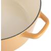 imageSpice by Tia Mowry Savory Saffron 6Qt Cast Iron Dutch Oven wEmbossed Lid  Aqua Blue 6QuartHoney Gold