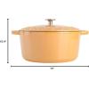 imageSpice by Tia Mowry Savory Saffron 6Qt Cast Iron Dutch Oven wEmbossed Lid  Aqua Blue 6QuartHoney Gold