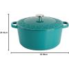 imageSpice by Tia Mowry Savory Saffron 6Qt Cast Iron Dutch Oven wEmbossed Lid  Aqua Blue 6QuartTeal