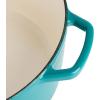 imageSpice by Tia Mowry Savory Saffron 6Qt Cast Iron Dutch Oven wEmbossed Lid  Aqua Blue 6QuartTeal