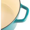 imageSpice by Tia Mowry Savory Saffron 6Qt Cast Iron Dutch Oven wEmbossed Lid  Aqua Blue 6QuartTeal