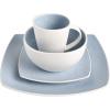 imageGibson Soho Lounge Square Reactive Glaze Stoneware Dinnerware Set Service for 4 16pc BlueWhiteAqua Blue