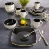 imageGibson Soho Lounge Square Reactive Glaze Stoneware Dinnerware Set Service for 4 16pc BlueWhiteBlackWhite