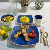 imageGibson Soho Lounge Square Reactive Glaze Stoneware Dinnerware Set Service for 4 16pc BlueWhiteBlueWhite