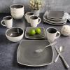 imageGibson Soho Lounge Square Reactive Glaze Stoneware Dinnerware Set Service for 4 16pc BlueWhiteGreyWhite