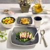 imageGibson Soho Lounge Square Reactive Glaze Stoneware Dinnerware Set Service for 4 16pc BlueWhiteGreyWhite