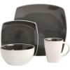 imageGibson Soho Lounge Square Reactive Glaze Stoneware Dinnerware Set Service for 4 16pc BlueWhiteGreyWhite