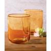 imageSayulita Spring 4 Piece Hand Made 16 OZ Amber Colored Glass Double Old Fashioned Set wFour Coasters