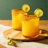 imageSayulita Spring 4 Piece Hand Made 16 OZ Amber Colored Glass Double Old Fashioned Set wFour Coasters