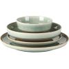imageGibson Elite Sunveil 16 Piece Service for 4 Plates and Bowls Reactive Glaze Round Dishes Stoneware Ceramic Dinnerware Set BlueHailstone Moon Blue