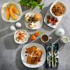 imageGibson Home Zen Buffet Round 12 Piece Porcelain Chip and Scratch Resistant Dinnerware Plates and Bowls Set Scratch ampamp Chip ResistantClassic Pearl