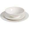 imageGibson Home Zen Buffet Round 12 Piece Porcelain Chip and Scratch Resistant Dinnerware Plates and Bowls Set Scratch ampamp Chip ResistantWhite Round