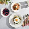 imageGibson Home Zen Buffet Round 12 Piece Porcelain Chip and Scratch Resistant Dinnerware Plates and Bowls Set Scratch ampamp Chip ResistantWhite Round