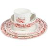 imageMartha Stewart Christmas Holiday Plates 16Piece Porcelain Chip and Scratch Resistant Dinnerware SetChristmas Vines
