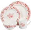 imageMartha Stewart Christmas Holiday Plates 16Piece Porcelain Chip and Scratch Resistant Dinnerware SetChristmas Vines